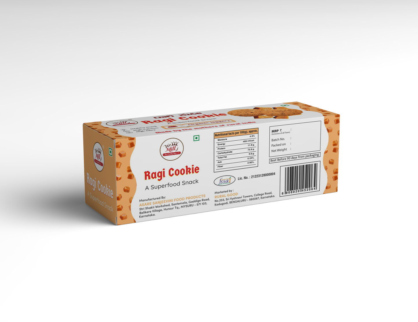 Copy of We Mill | Rural Good Chocolate Millet Cookies for Kids & Adults | Ragi Biscuits | Tasty & Healthy Snacks | Organic Jaggery Biscuits | Protein Digestive Biscuit | Finger millet (175g)