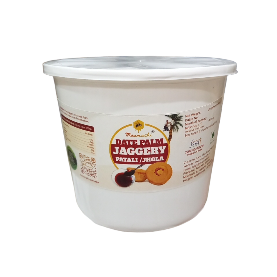 Moumachi Date Palm Jaggery pure Organic Nolen Gur Patali Khejur Gur 700g (Cube)