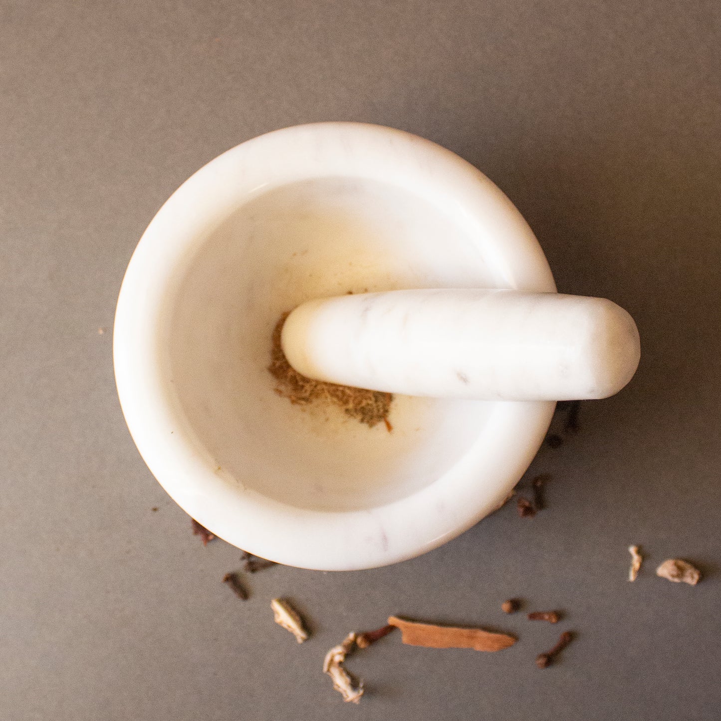 The White Indian Marble Masala Pot Mortar and Pestle