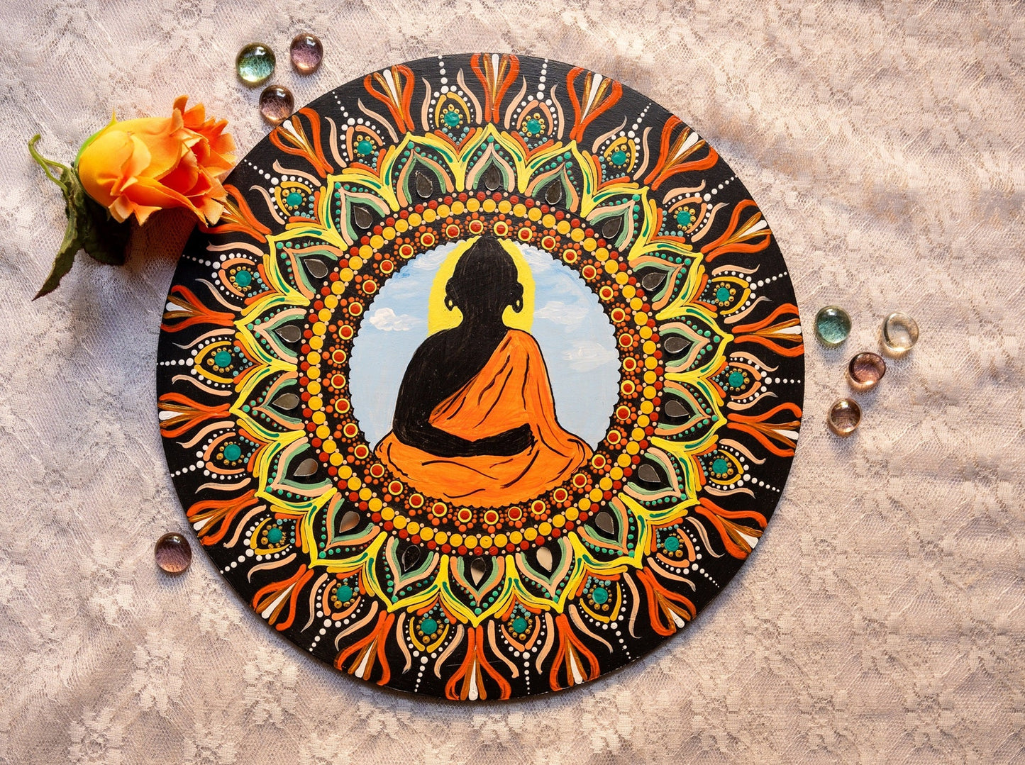 Meditating Buddha Mandala Wall Hanging