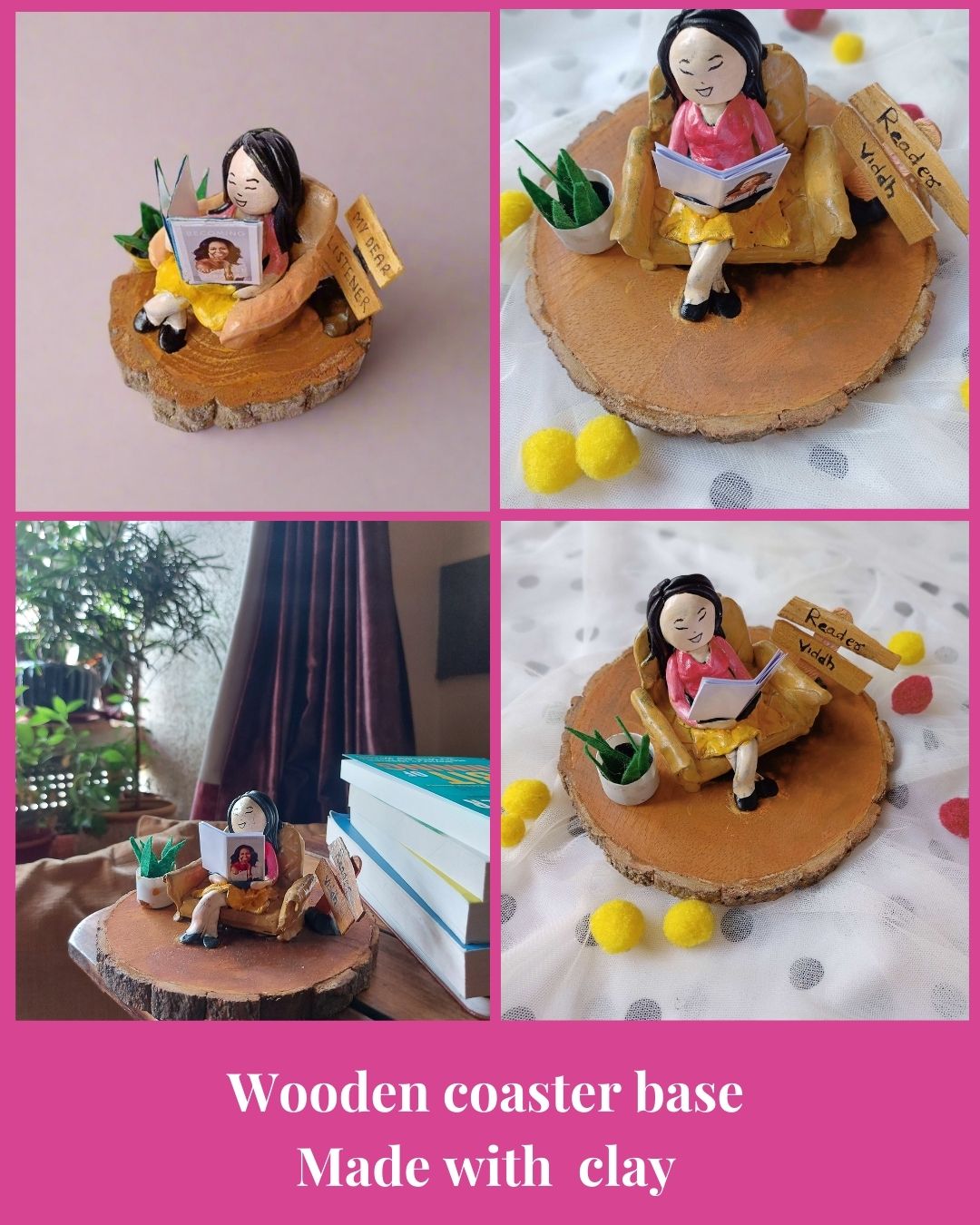 Rainvas Reader Girl Custom Miniature Tabletop for Book Lovers | Gender Customization Available