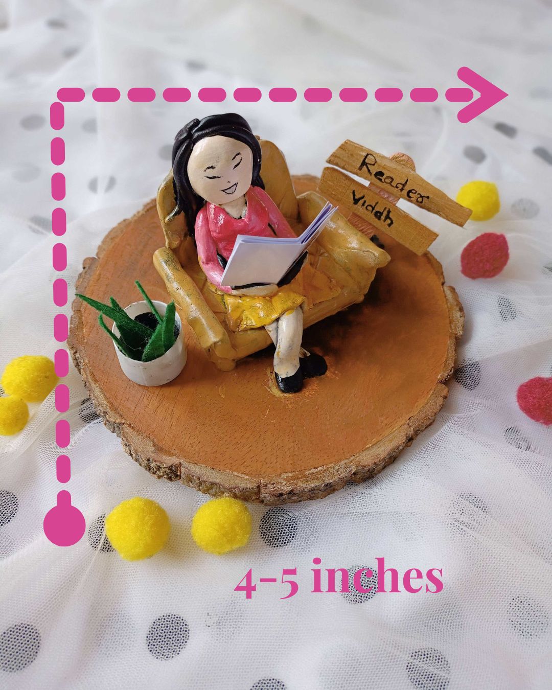Rainvas Reader Girl Custom Miniature Tabletop for Book Lovers | Gender Customization Available