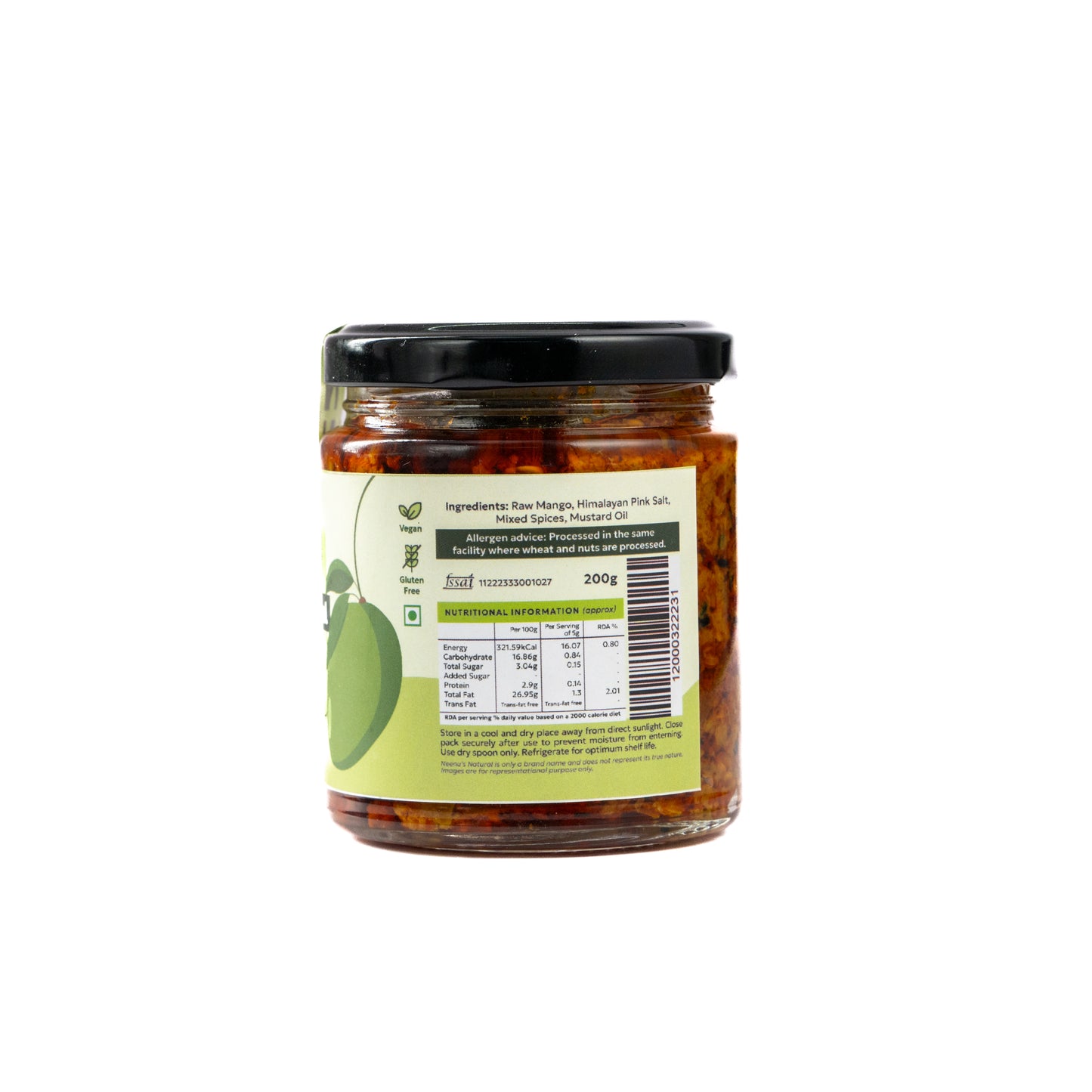 Traditional mango pickle with cold pressed oil