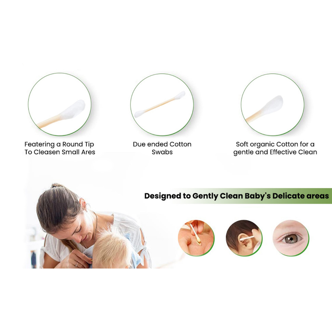 Natsbyte Bamboo Cotton Ear Buds with Bamboo Stick