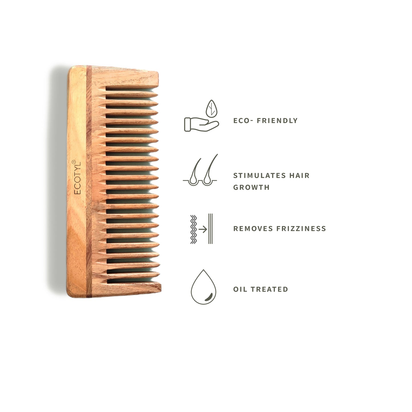 Ecotyl Neem Wood Comb (Handmade) - Shampoo
