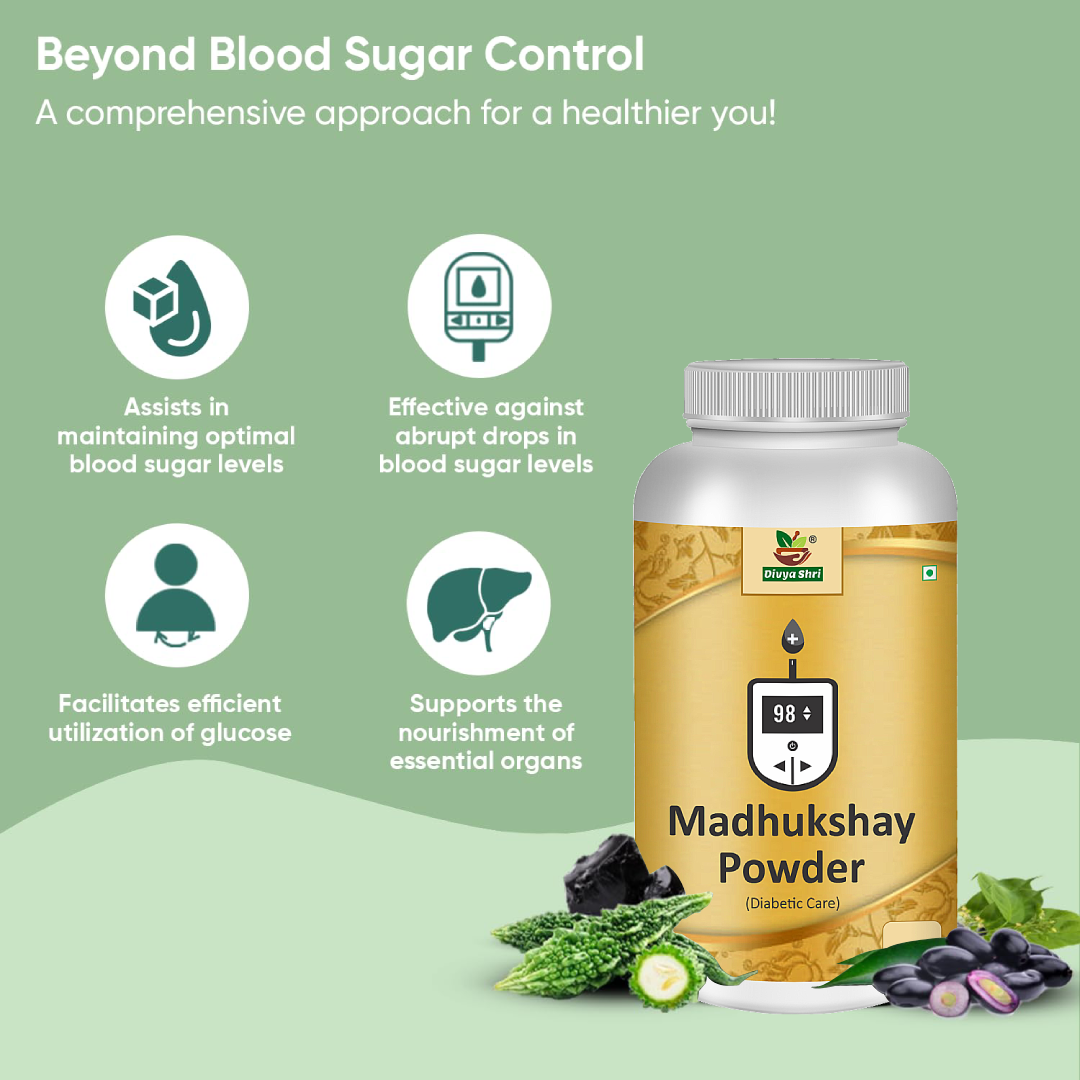 Divya Shri Madhukshay Powder | Diabetes control and sugar level management | Sugar Control Powder For Diabetes | 100% Ayurvedic and Effective (200 gram)