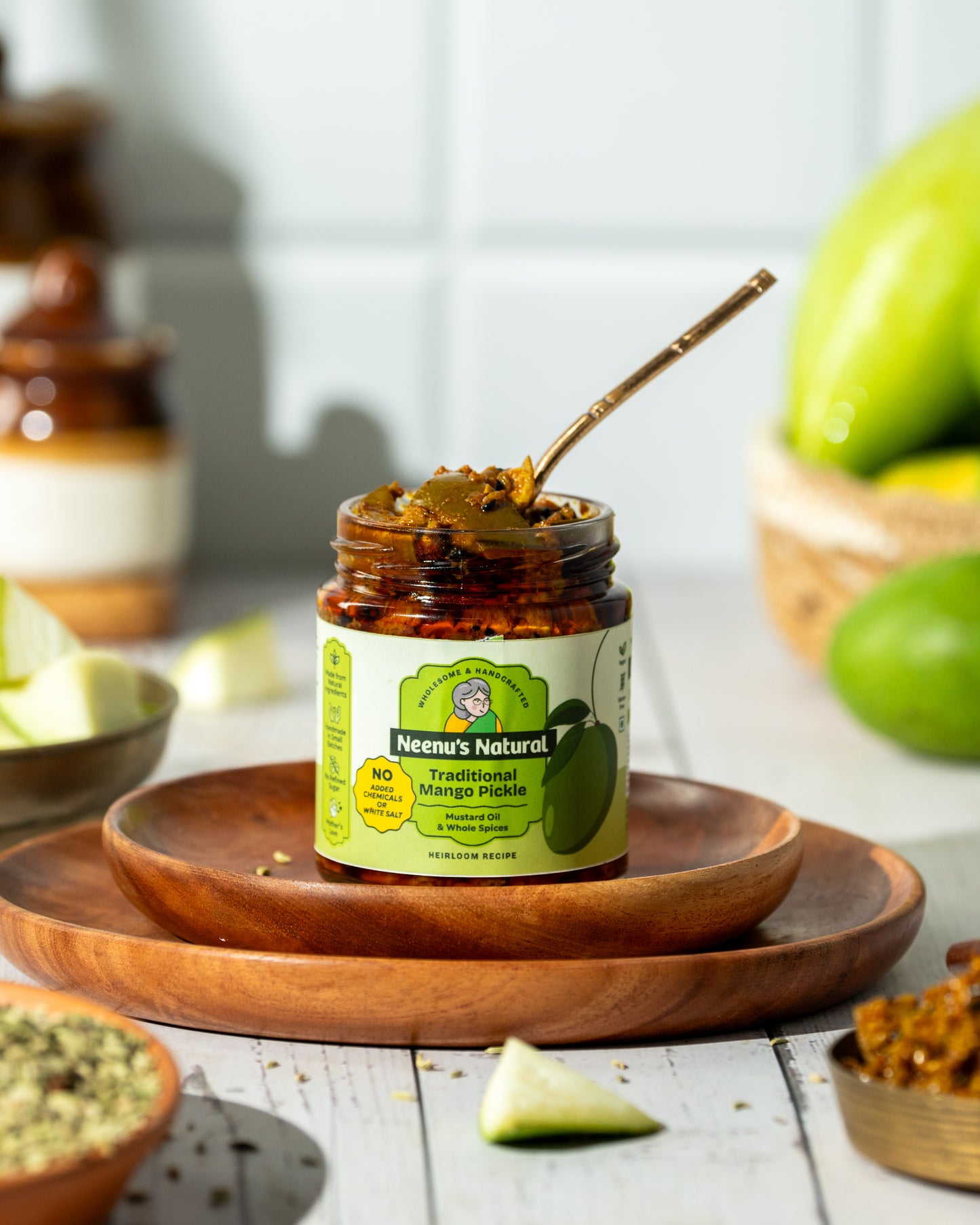 Traditional mango pickle with cold pressed oil