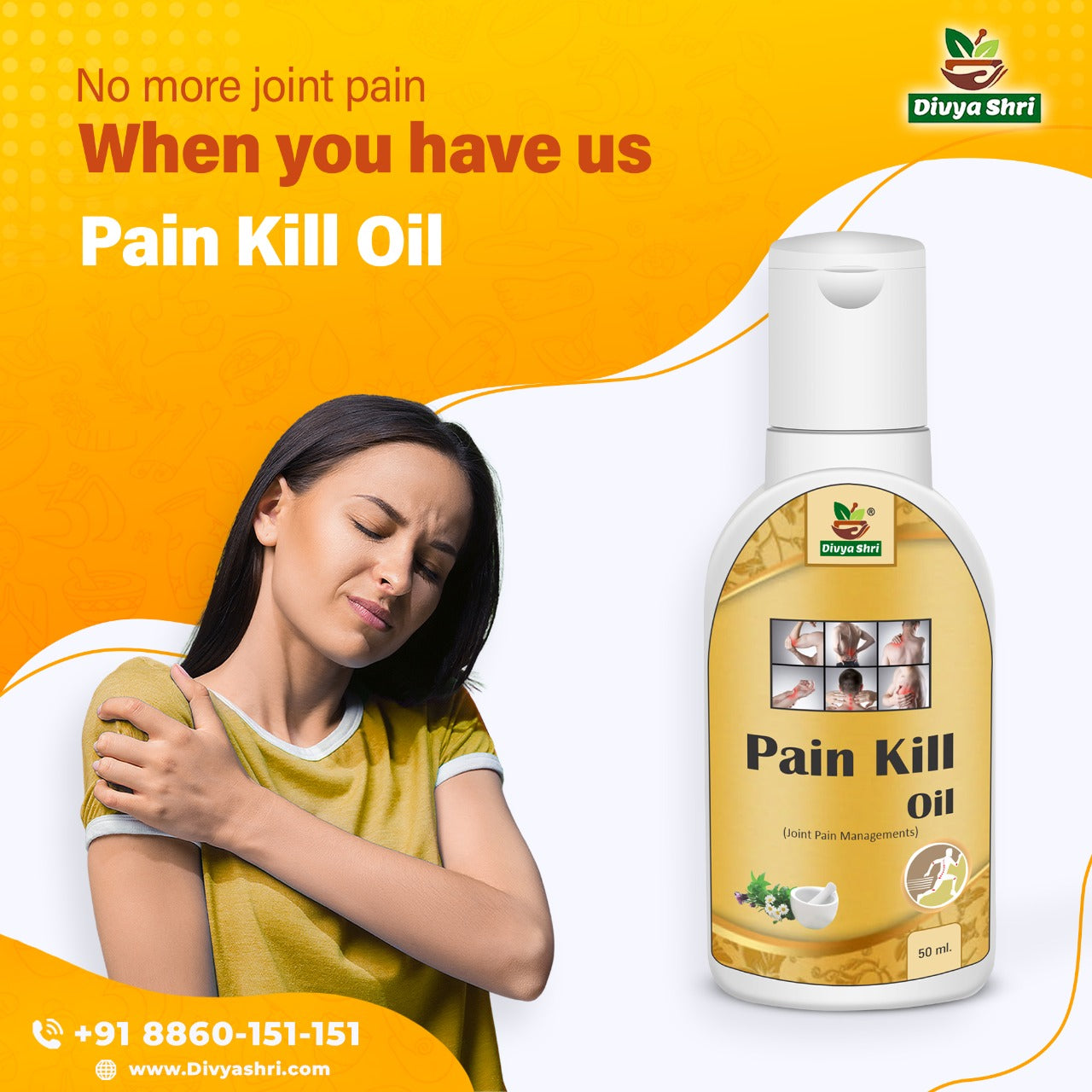 Pain Killer Oil 100% Pure Herbal and Ayurvedic Oil for Joint Pain, Muscle Ache & Body Pain