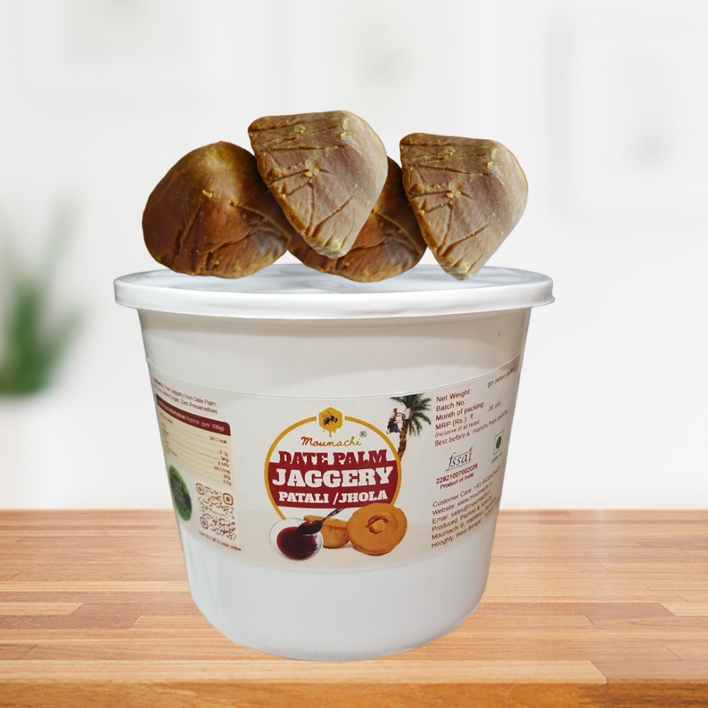 Moumachi Date Palm Jaggery pure Organic Nolen Gur Patali Khejur Gur 700g (Cube)