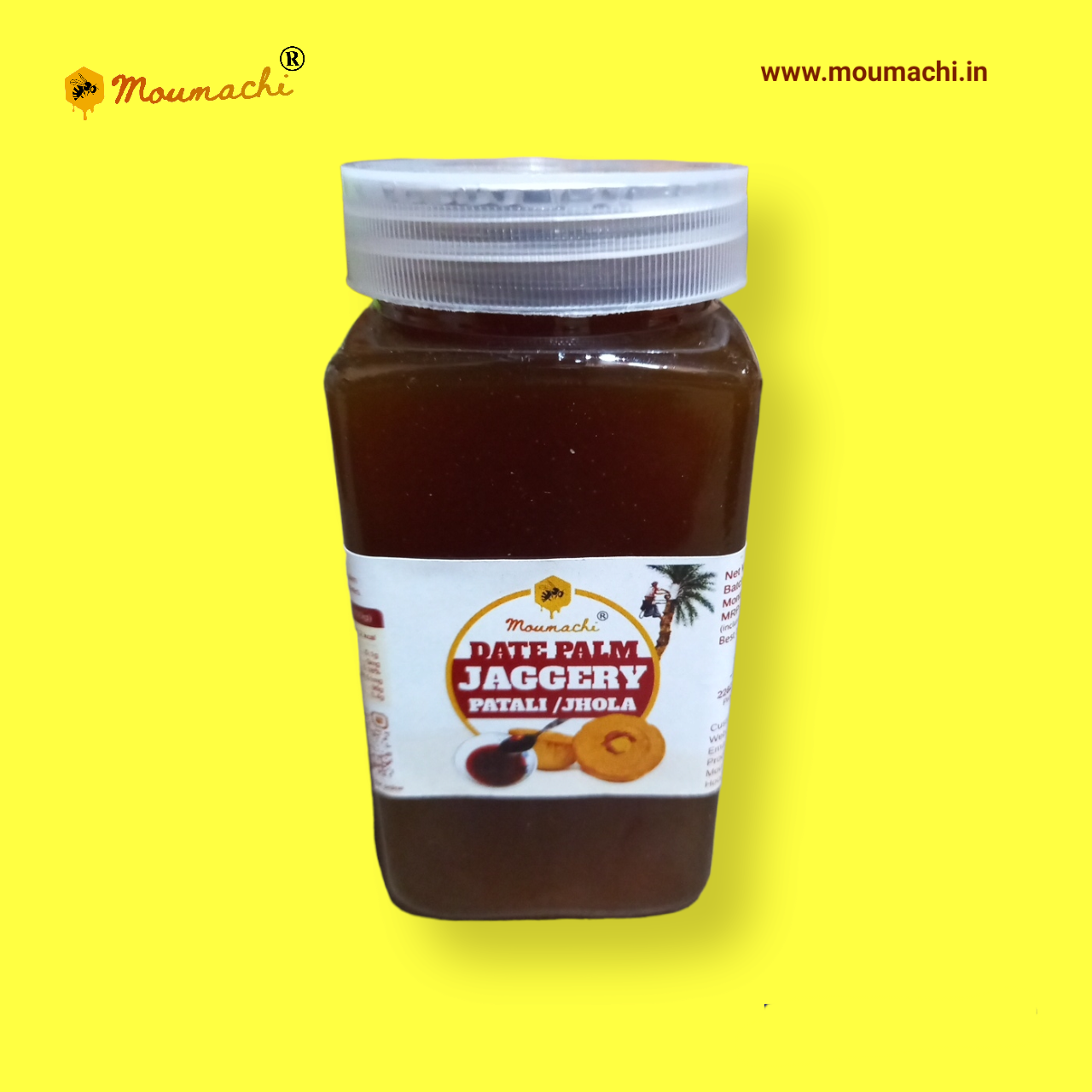 Moumachi Date Palm Jaggery pure Organic Nolen Gur Liquid Khejur Gur 350g (Pet jar)