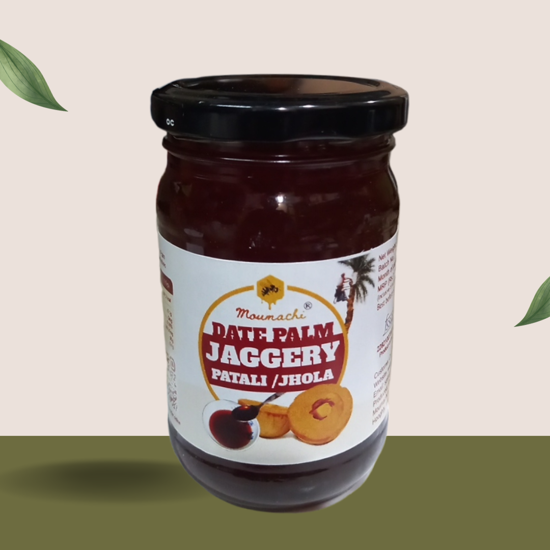 Moumachi Date Palm Jaggery pure Organic Nolen Gur Liquid Khejur Gur 350g (Pet jar)