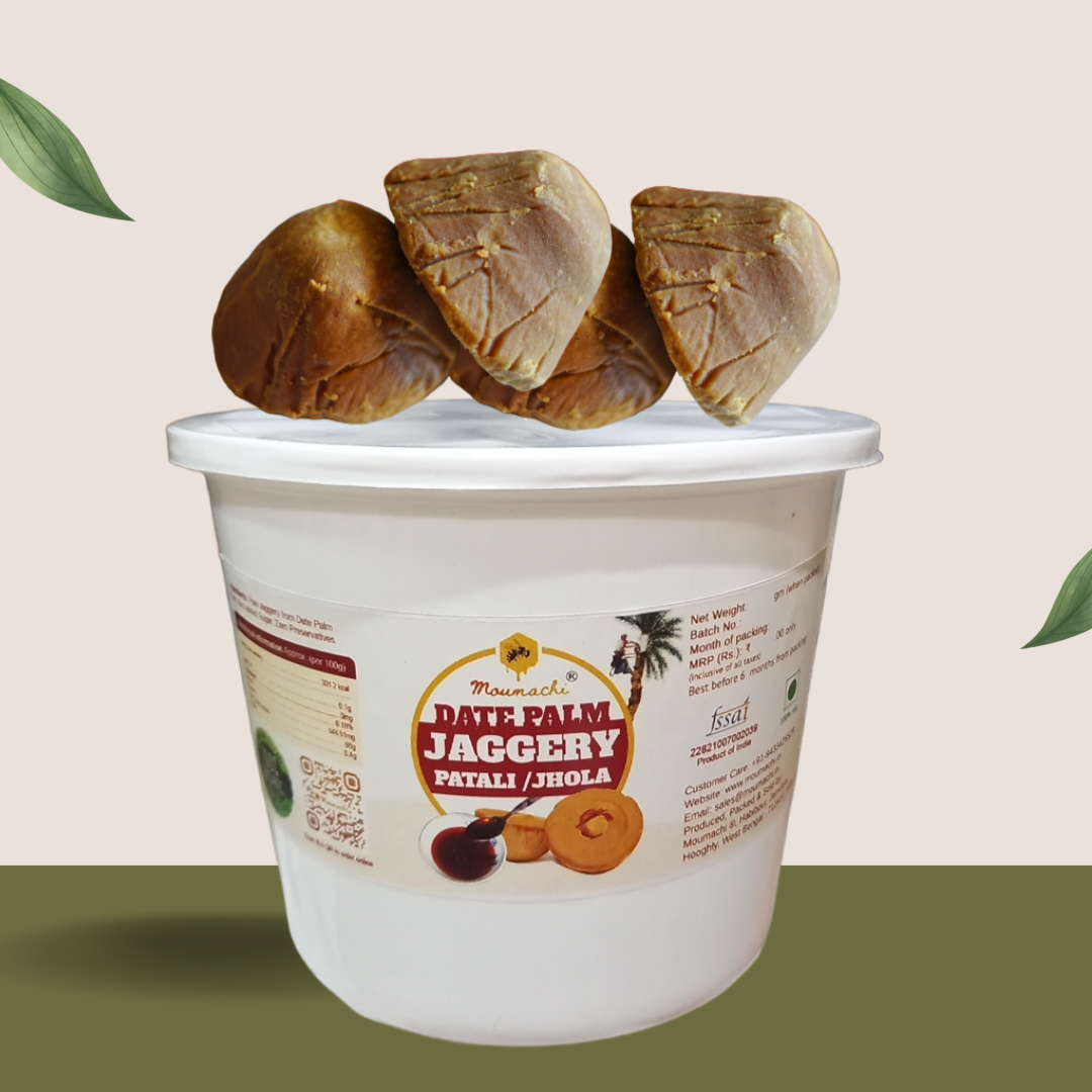 Moumachi Date Palm Jaggery pure Organic Nolen Gur Patali Khejur Gur 700g (Cube)