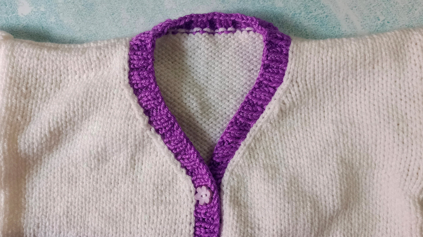 Stripe Purple and white Toddler Cardigan