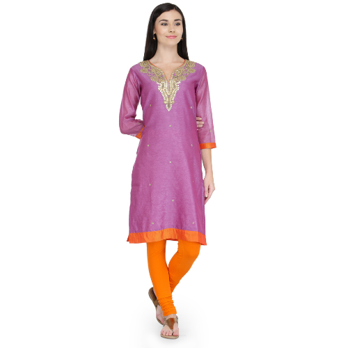Purple Gota Embroidery Kurta
