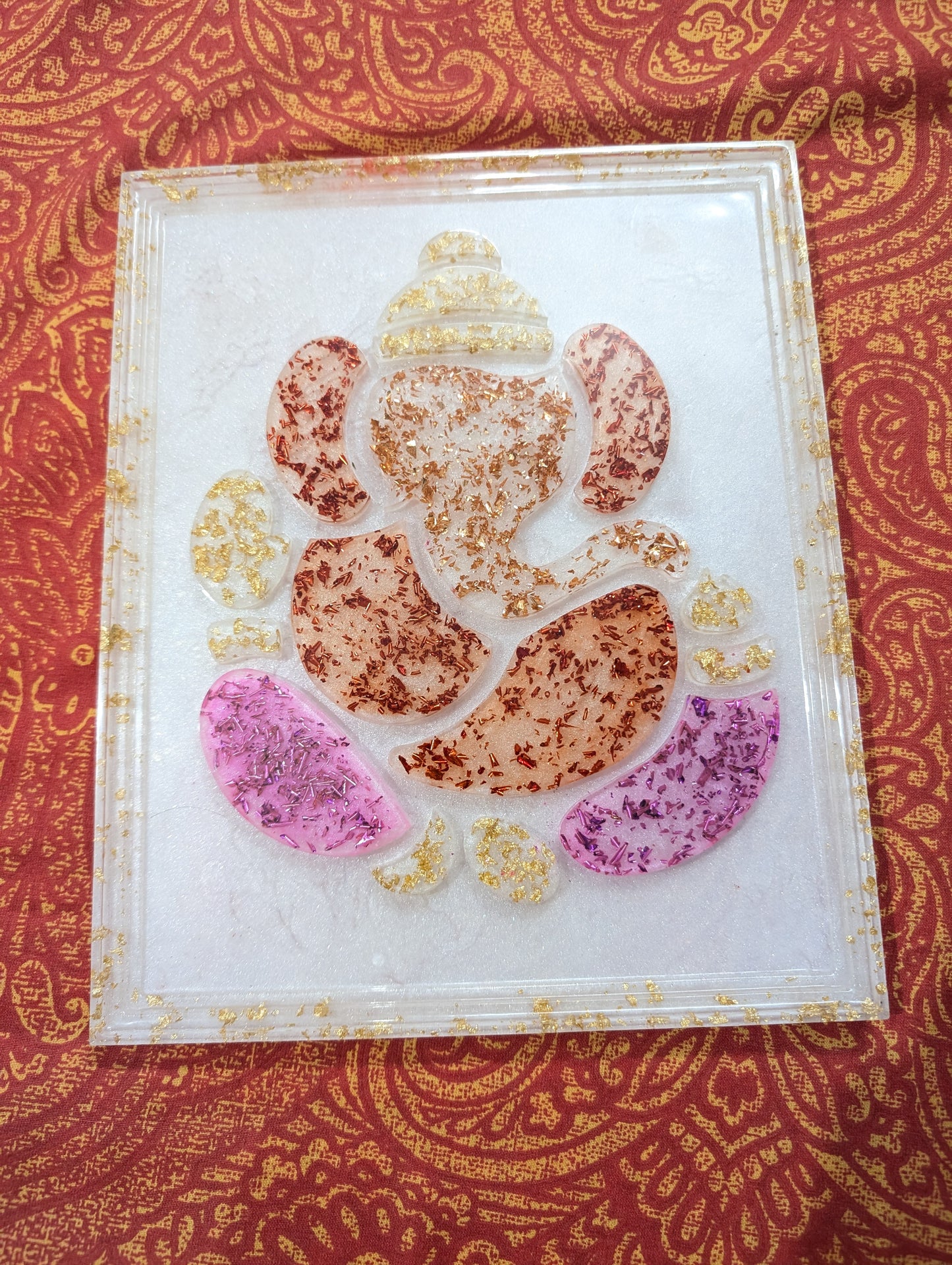 Resin Ganesha Wall Decor | Ganeshji Resin Frame | Ganesh Sathapna | Home Decor | Resin Art