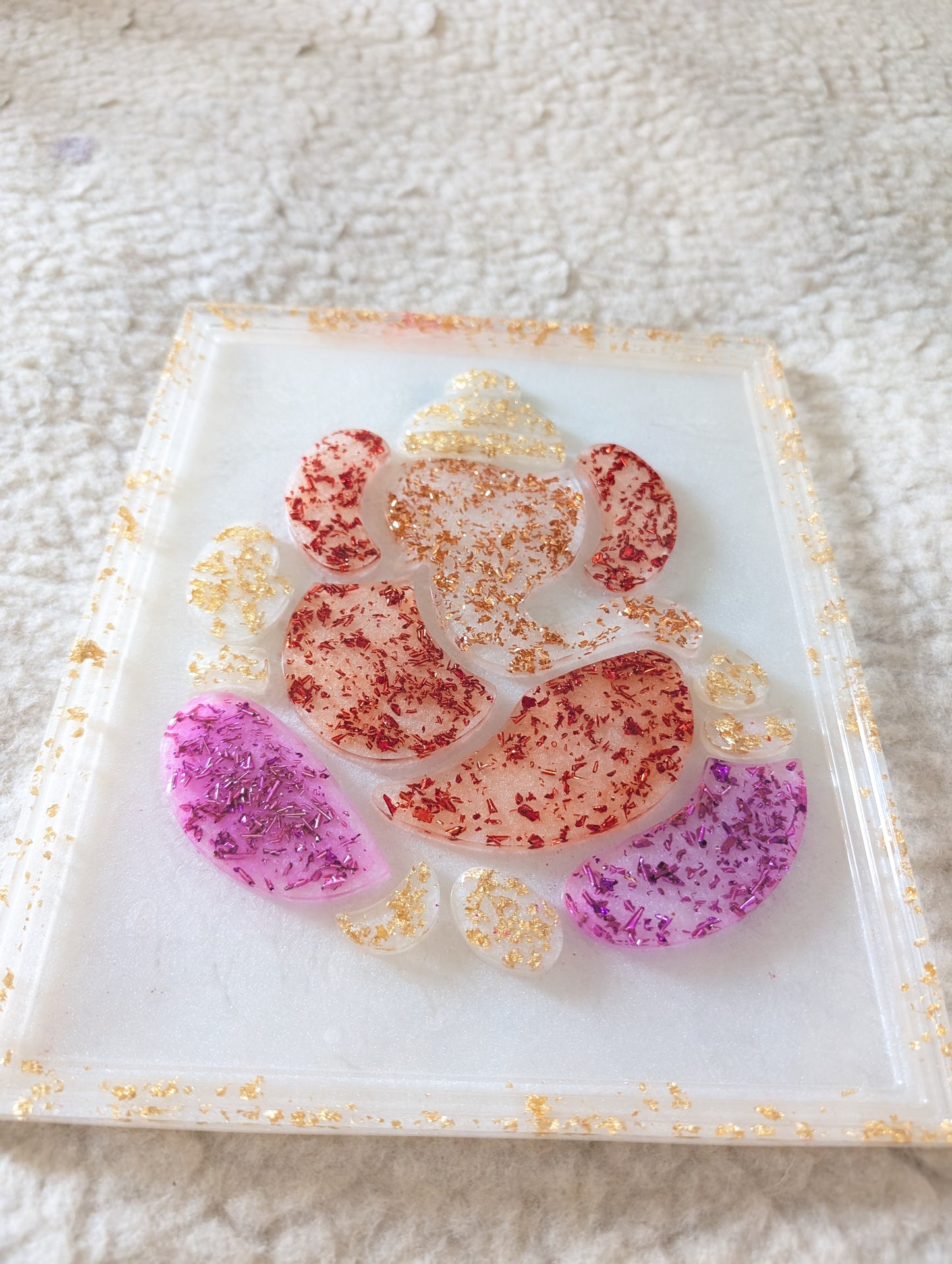 Resin Ganesha Wall Decor | Ganeshji Resin Frame | Ganesh Sathapna | Home Decor | Resin Art