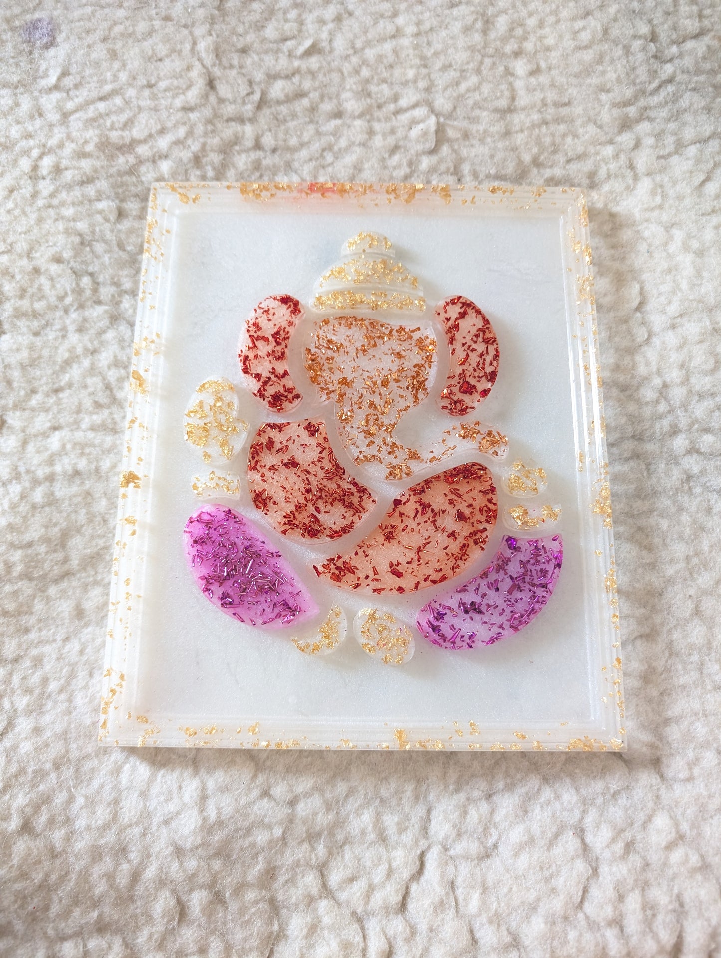 Resin Ganesha Wall Decor | Ganeshji Resin Frame | Ganesh Sathapna | Home Decor | Resin Art