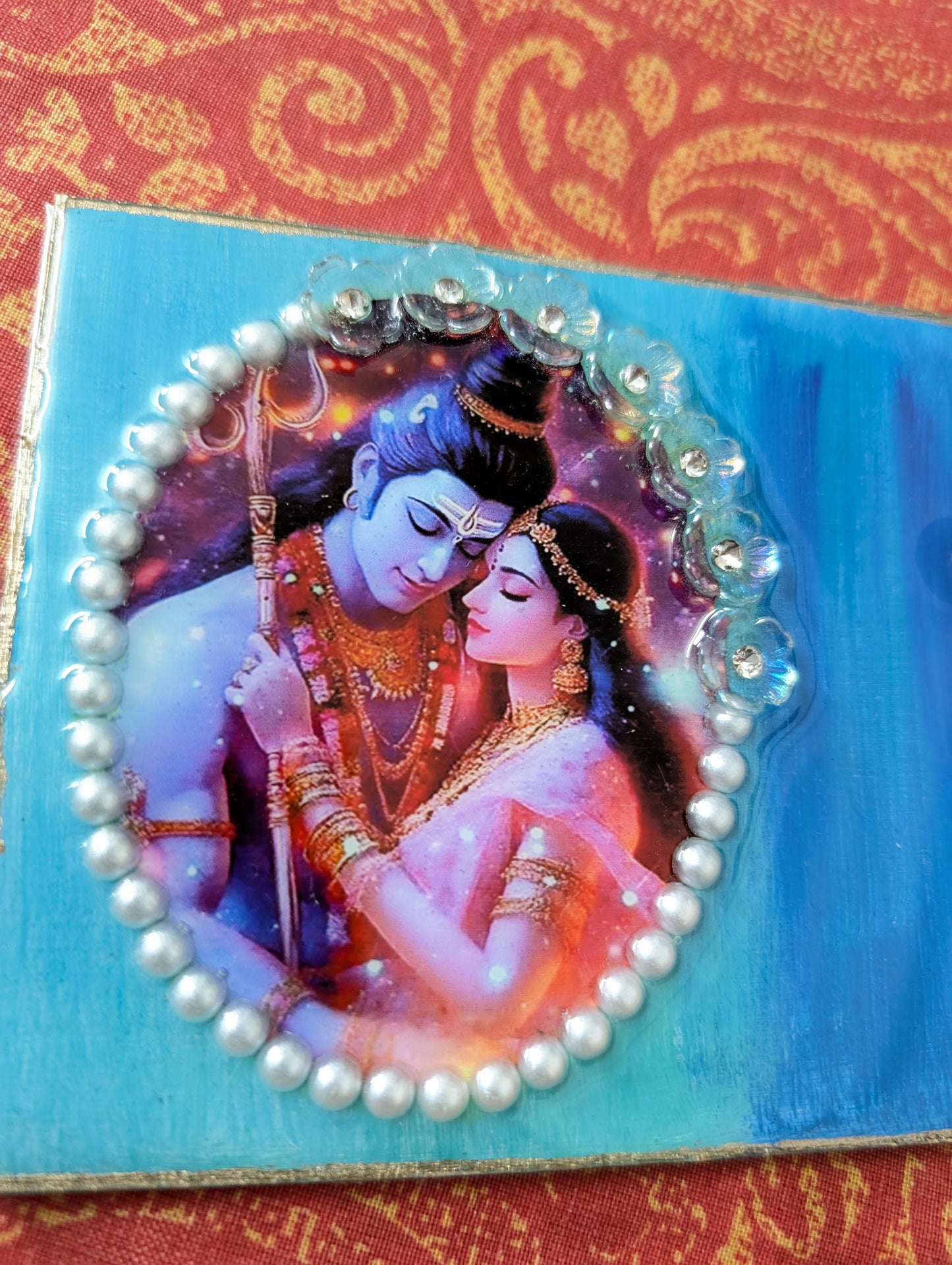 Floral Resin Envelopes with Shiv-Parvati set of 2 | Resin Envelope Design