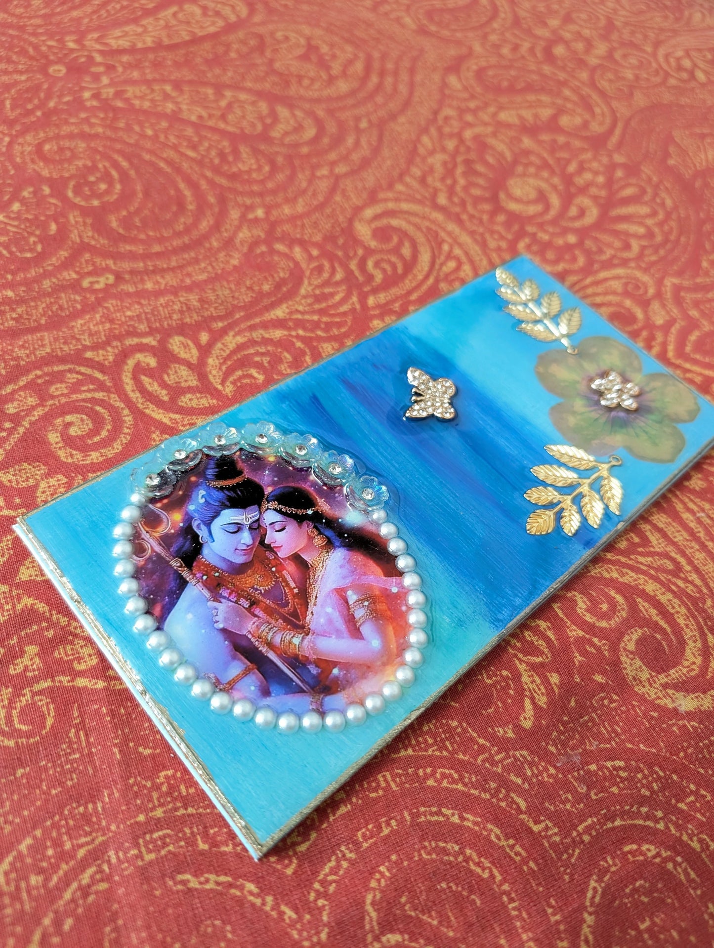 Floral Resin Envelopes with Shiv-Parvati set of 2 | Resin Envelope Design