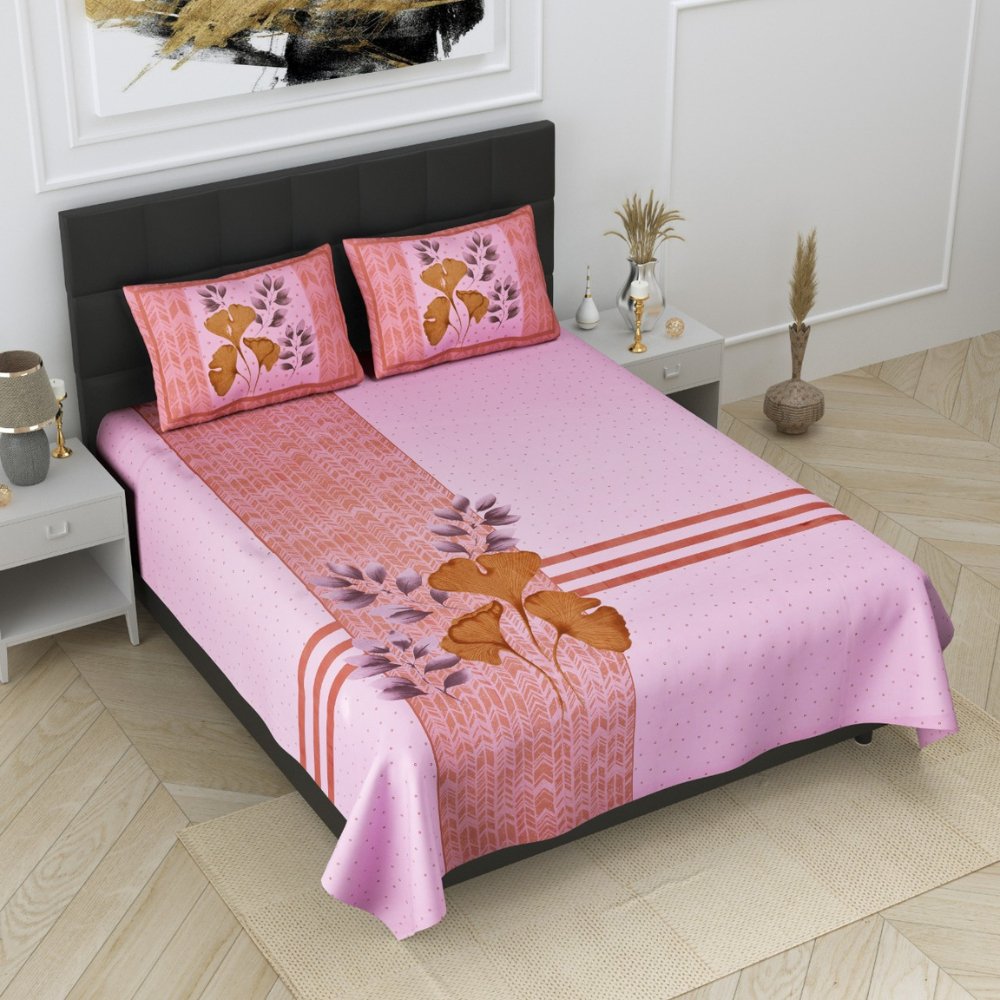 Rajasthani Jaipuri Traditional Sanganeri Print Bedsheet with Pillow Covers - Kreate- Bedding