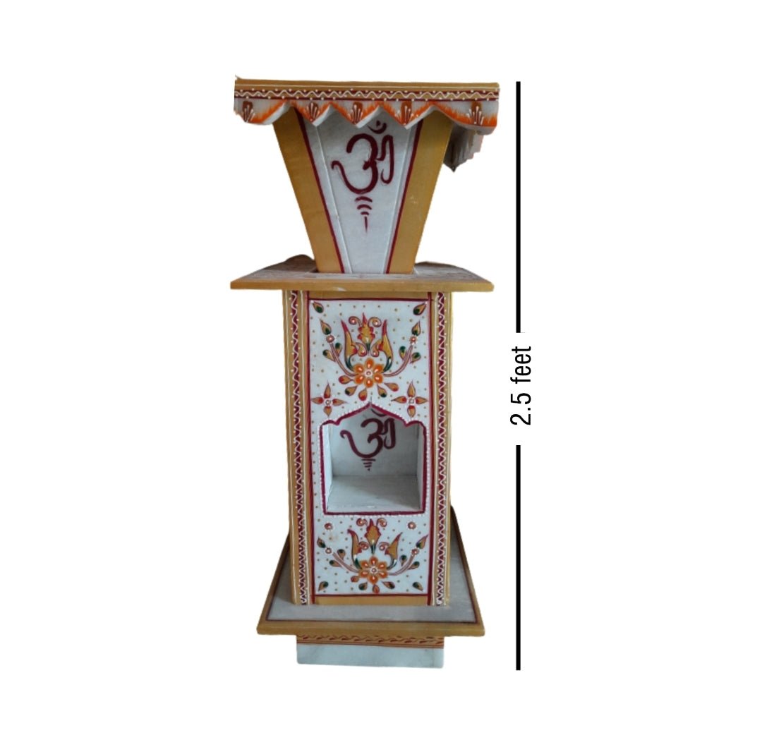 Rajasthani Marble Tulsi Pot - Kreate- Planters & Pots