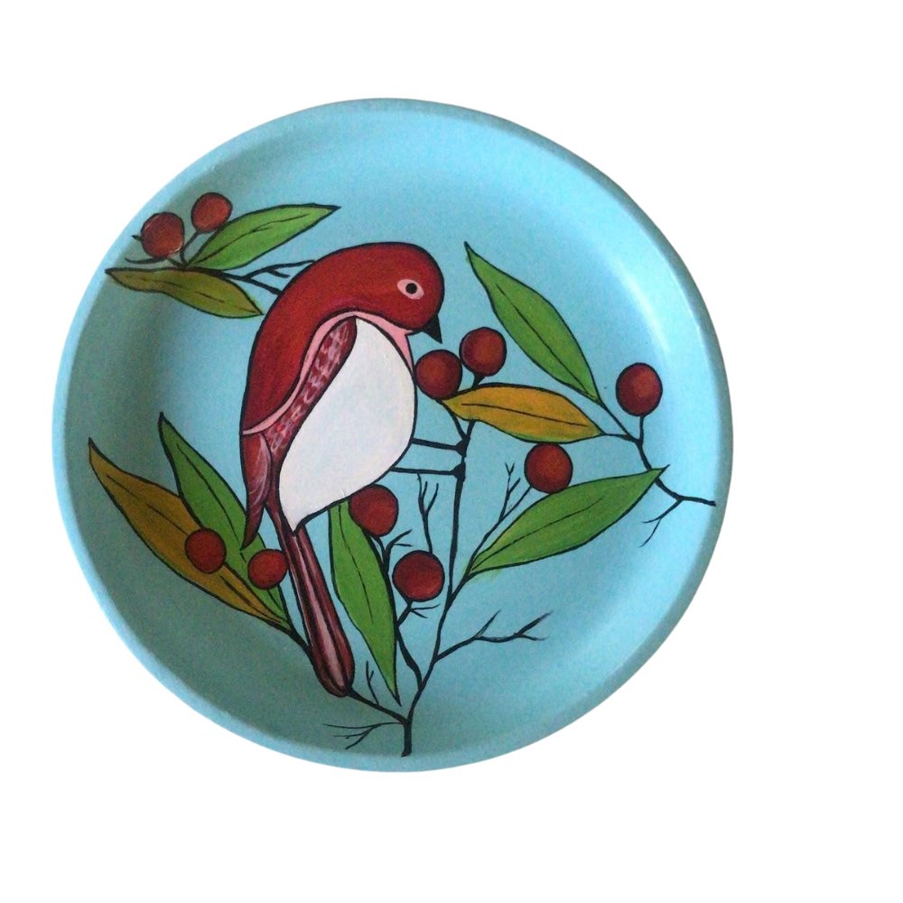 Rang Sang Bird Motif on Wall Plate - Kreate- Wall Decor