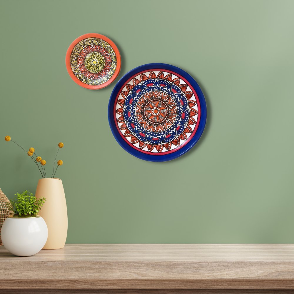Rang Sang Colourful Mandala Plates (Set of 2) - Kreate- Wall Decor