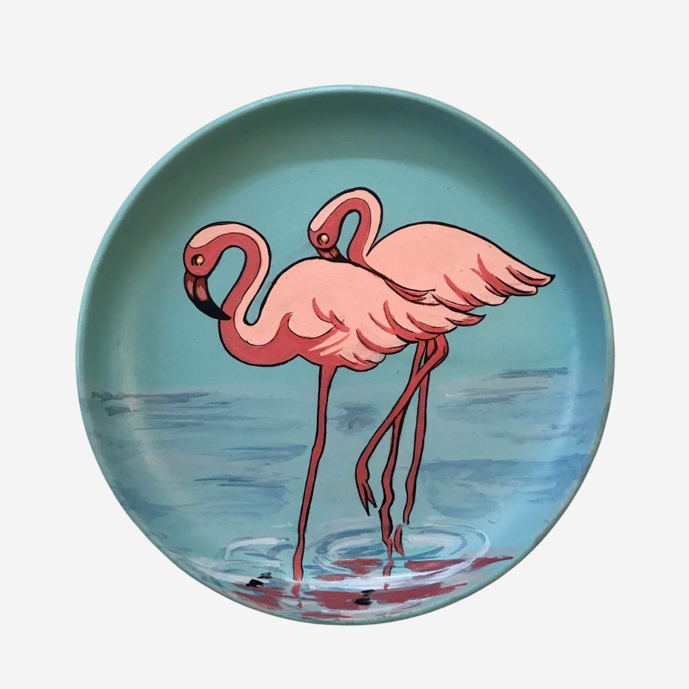Rang Sang Flamingo on Wall Plate - Kreate- Wall Decor