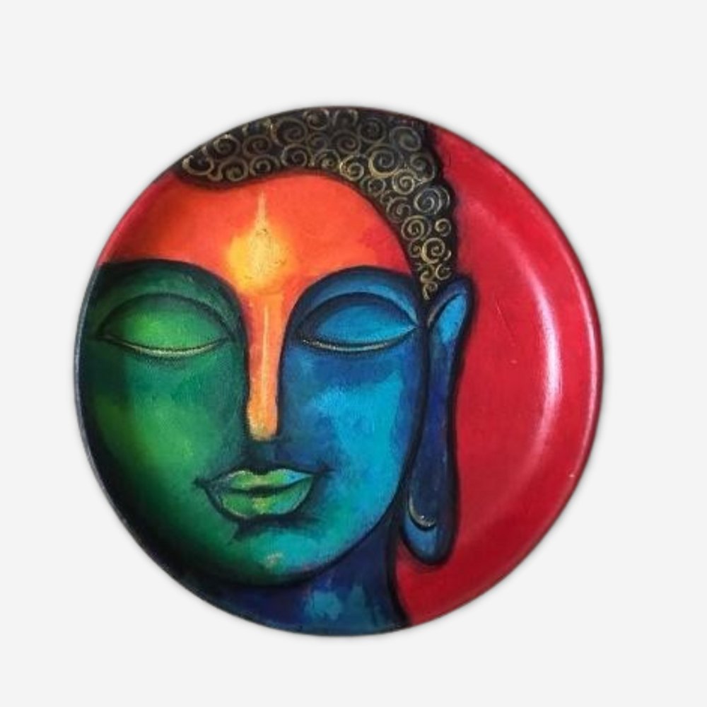 Rang Sang Multicoloured Buddha Potrait - Kreate- Wall Decor