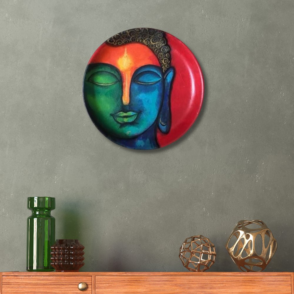 Rang Sang Multicoloured Buddha Potrait - Kreate- Wall Decor