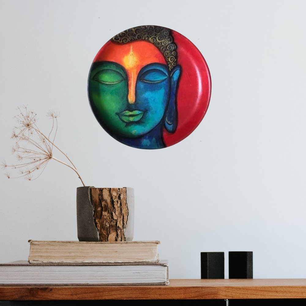 Rang Sang Multicoloured Buddha Potrait - Kreate- Wall Decor