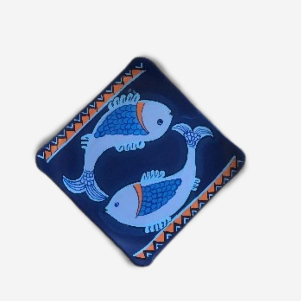 Rang Sang Twin Blue Fish Plate - Kreate- Wall Decor
