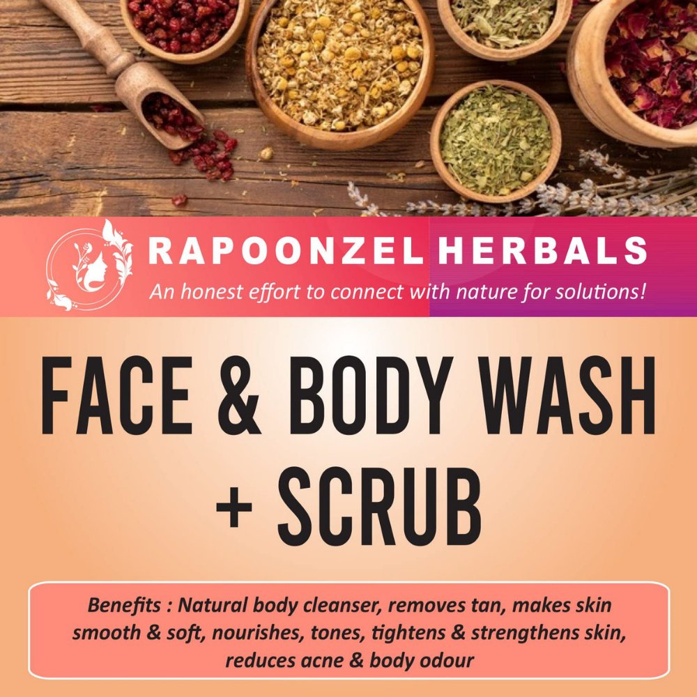 Rapoonzel Homemade Natural Powder Face & Body Wash - Kreate- Body Wash