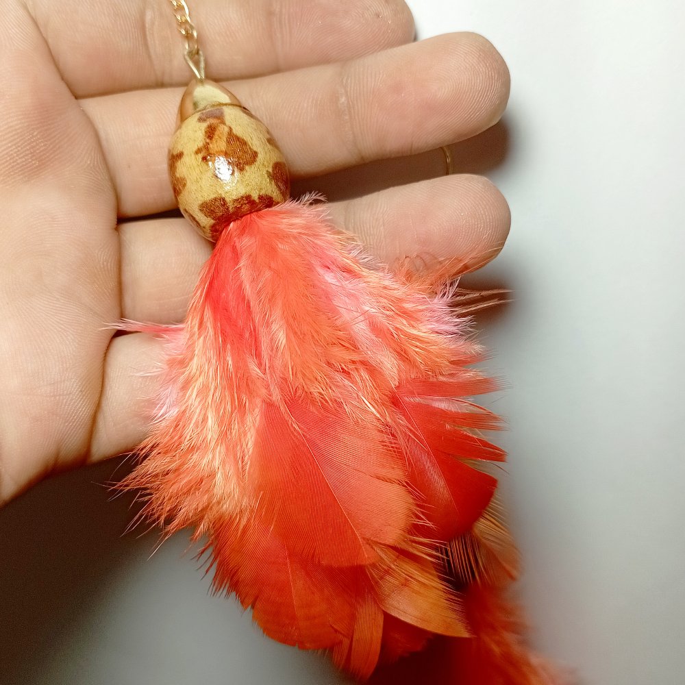 Red Feather Earrings - Kreate- Earrings