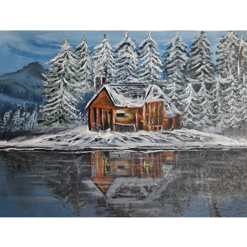 Reflection & Snow - Acrylic Painting - Kreate- Painting
