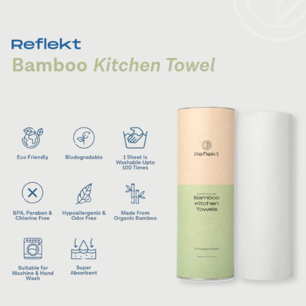 
                  
                    Reflekt Bamboo All-Purpose Cleaning Towels (20 Towels) - Kreate- Cleaning
                  
                