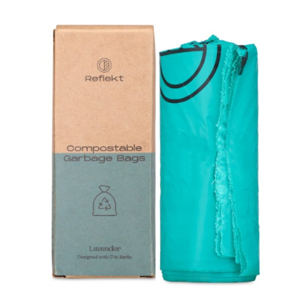 
                  
                    Reflekt Compostable Garbage Bags (Lavender) - Pack of 15 - Kreate- Cleaning
                  
                