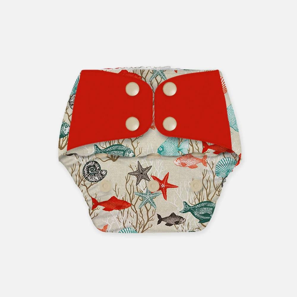 Regular Diaper by Snugkins - Cloth Diapers for daytime use (Fits babies 5-17kgs) - Aquatic Dream - Kreate- Baby Care