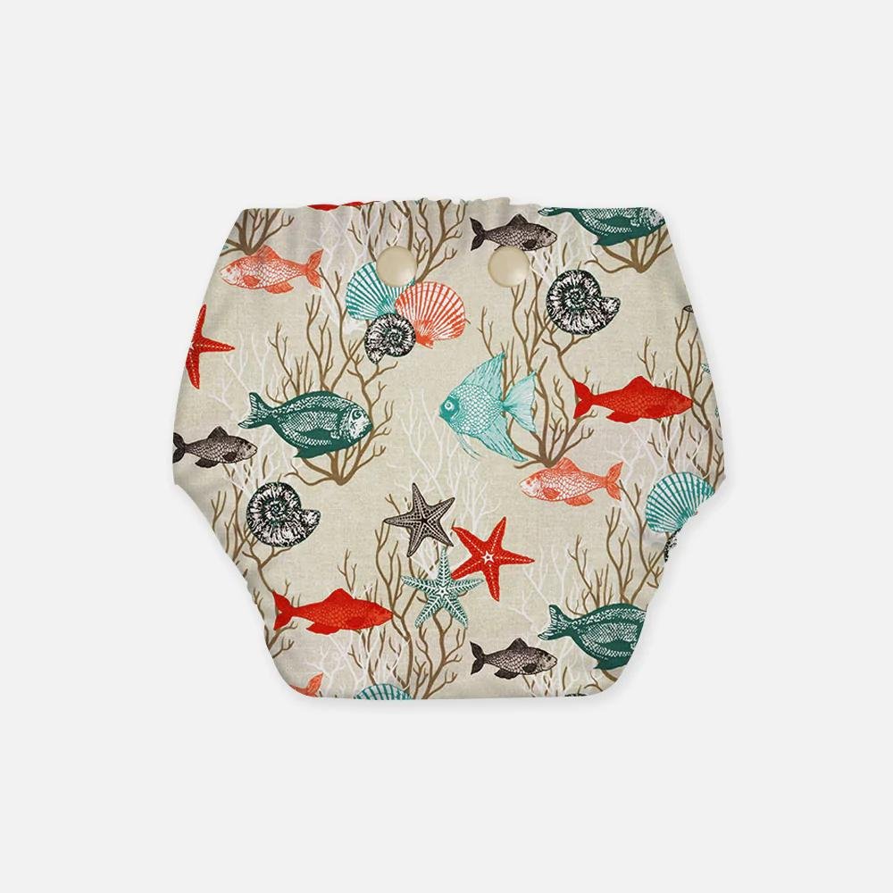 Regular Diaper by Snugkins - Cloth Diapers for daytime use (Fits babies 5-17kgs) - Aquatic Dream - Kreate- Baby Care