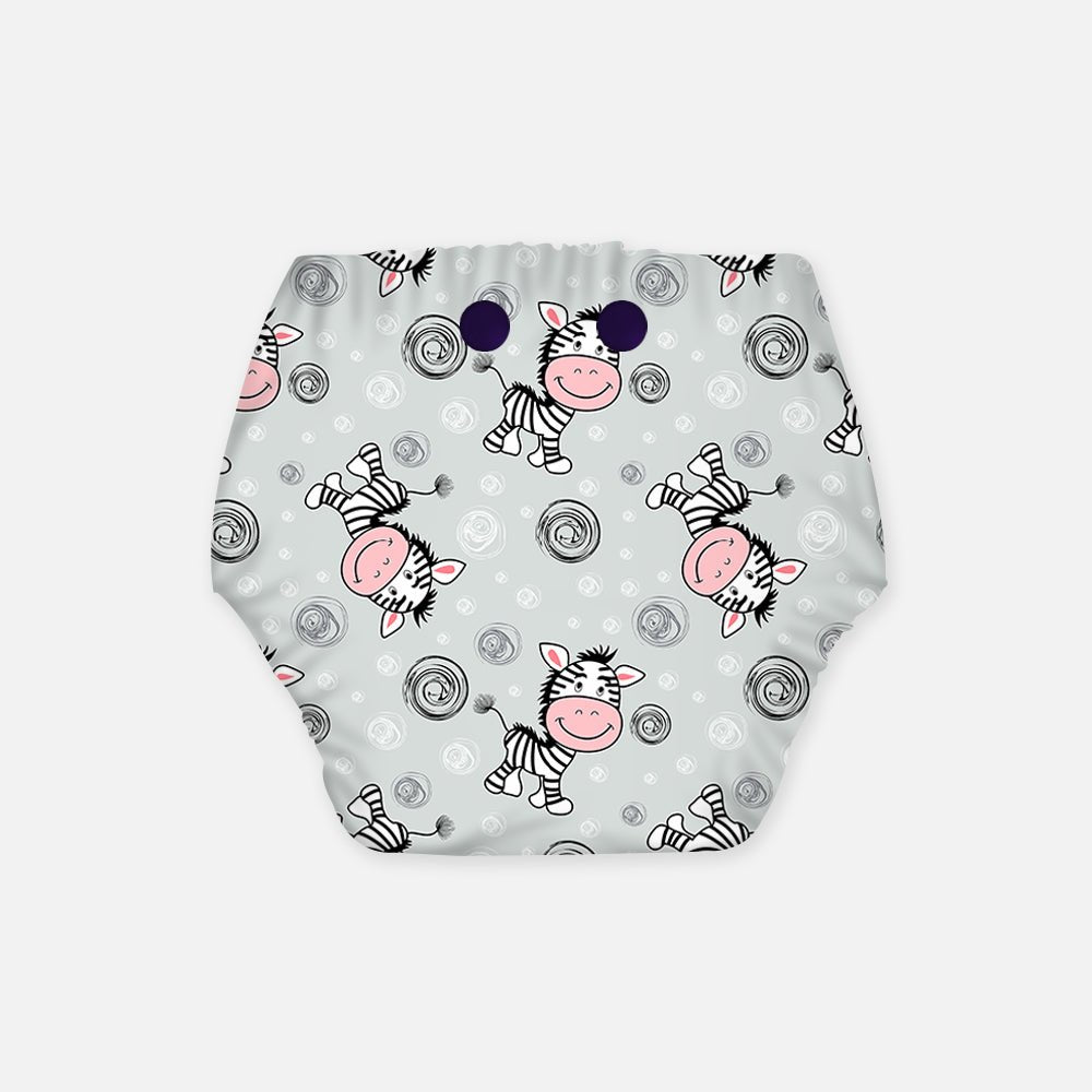 
                  
                    Regular Diaper by Snugkins - Cloth Diapers for daytime use (Fits babies 5-17kgs) - Cheerful Zebra - Kreate- Baby Care
                  
                