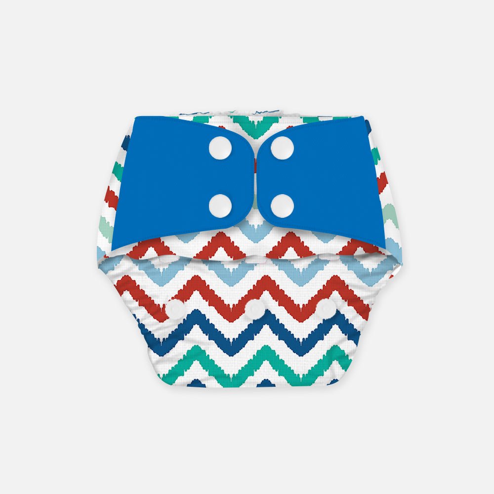 Regular Diaper by Snugkins - Cloth Diapers for daytime use (Fits babies 5-17kgs) - Dizzy waves - Kreate- Baby Care