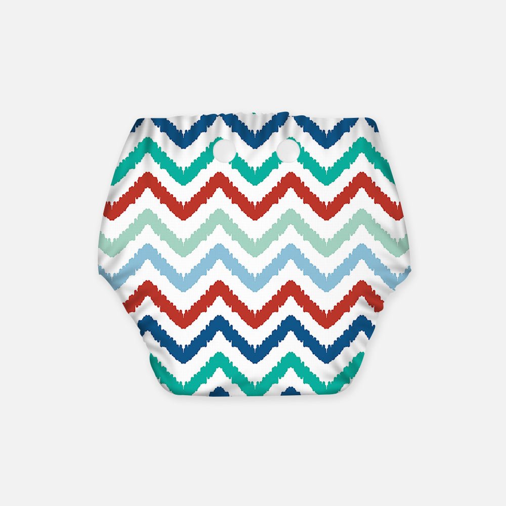 Regular Diaper by Snugkins - Cloth Diapers for daytime use (Fits babies 5-17kgs) - Dizzy waves - Kreate- Baby Care
