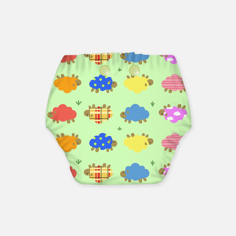 Regular Diaper by Snugkins - Cloth Diapers for daytime use (Fits babies 5-17kgs) - Dreamy sheep - Kreate- Baby Care