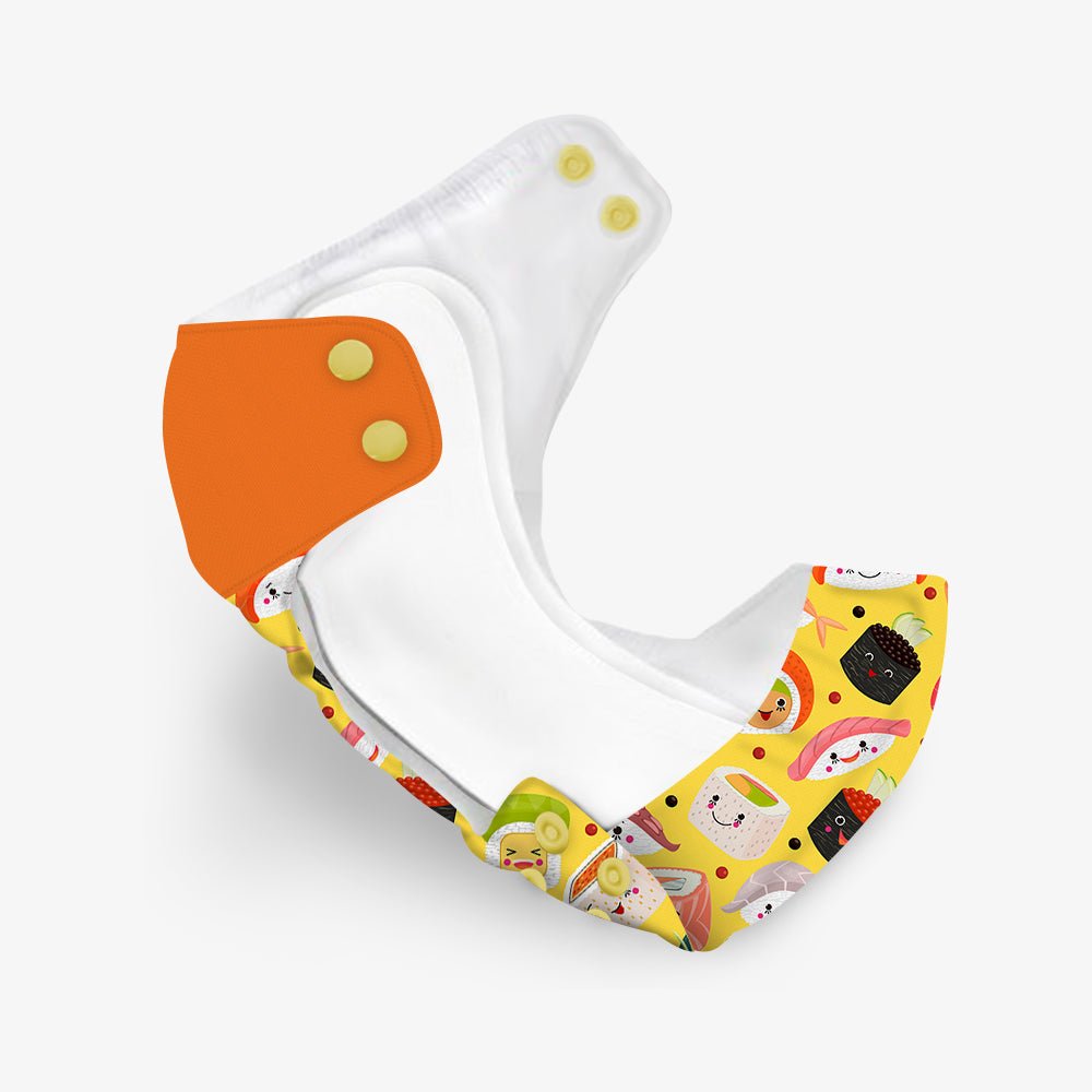 Regular Diaper by Snugkins - Cloth Diapers for daytime use (Fits babies 5-17kgs) - Mushi Sushi - Kreate- Baby Care