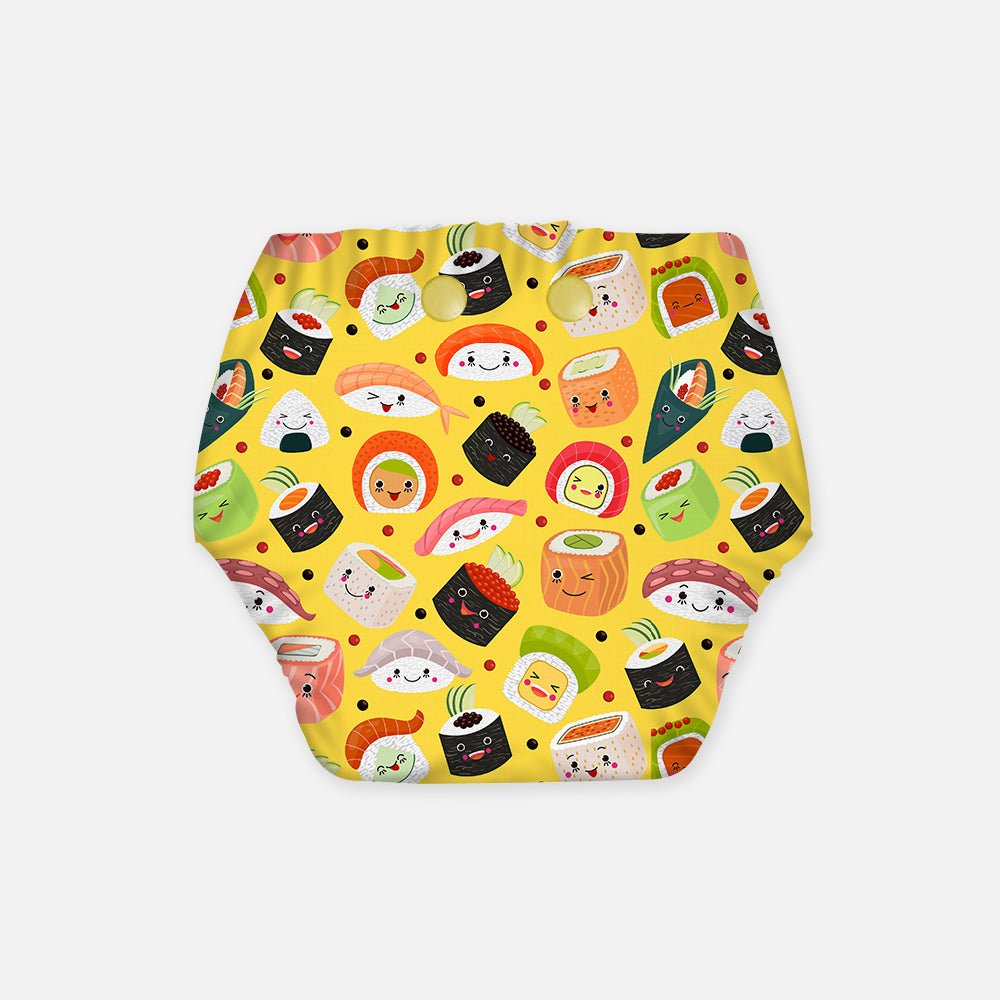 Regular Diaper by Snugkins - Cloth Diapers for daytime use (Fits babies 5-17kgs) - Mushi Sushi - Kreate- Baby Care