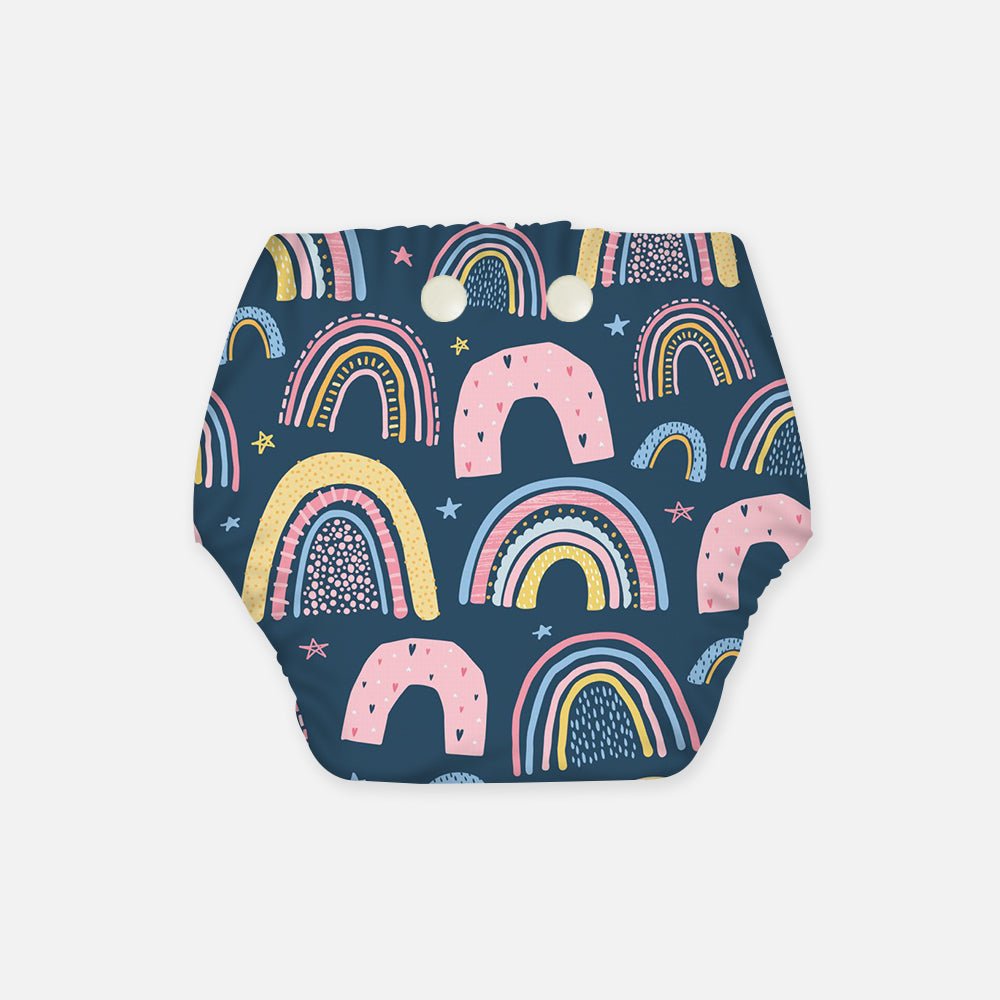 Regular Diaper by Snugkins - Cloth Diapers for daytime use (Fits babies 5-17kgs) - Rainbow Magic - Kreate- Baby Care