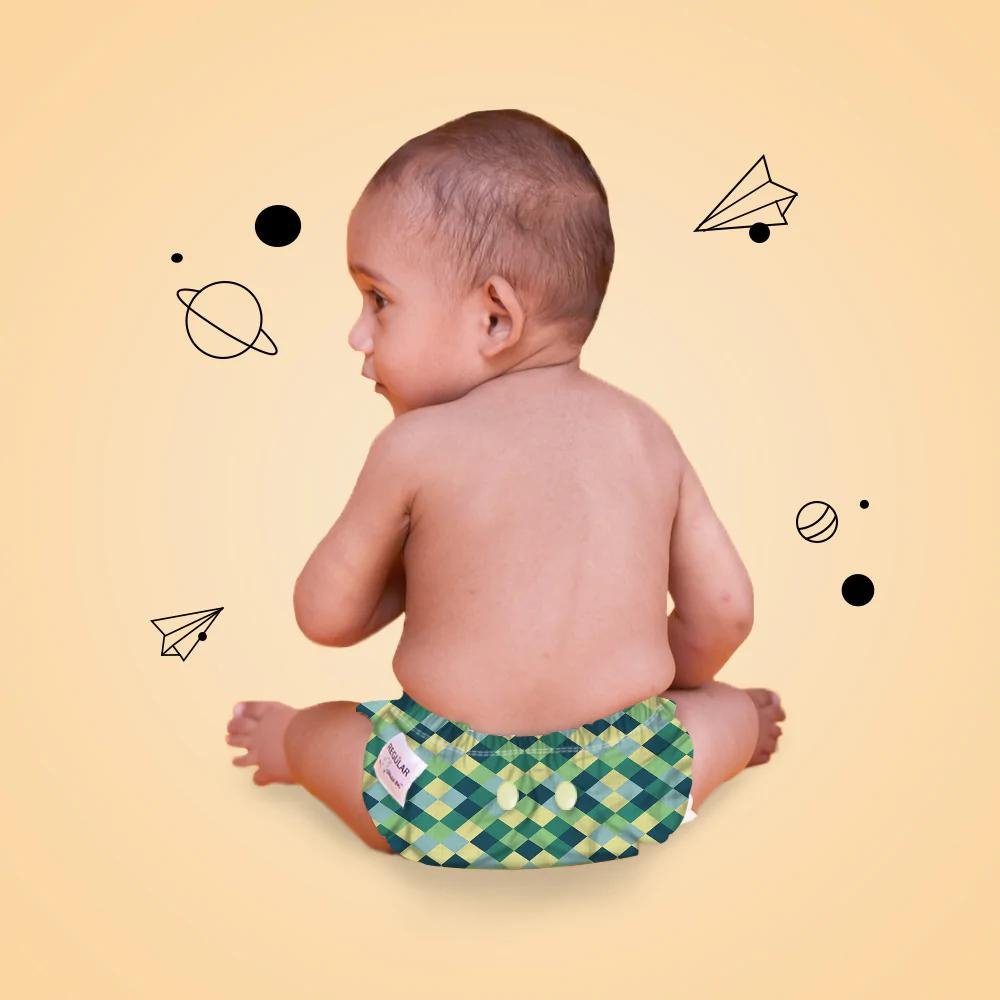 Regular Diaper by Snugkins - Cloth Diapers for daytime use (Fits babies 5-17kgs) - Winter Gem - Kreate- Baby Care