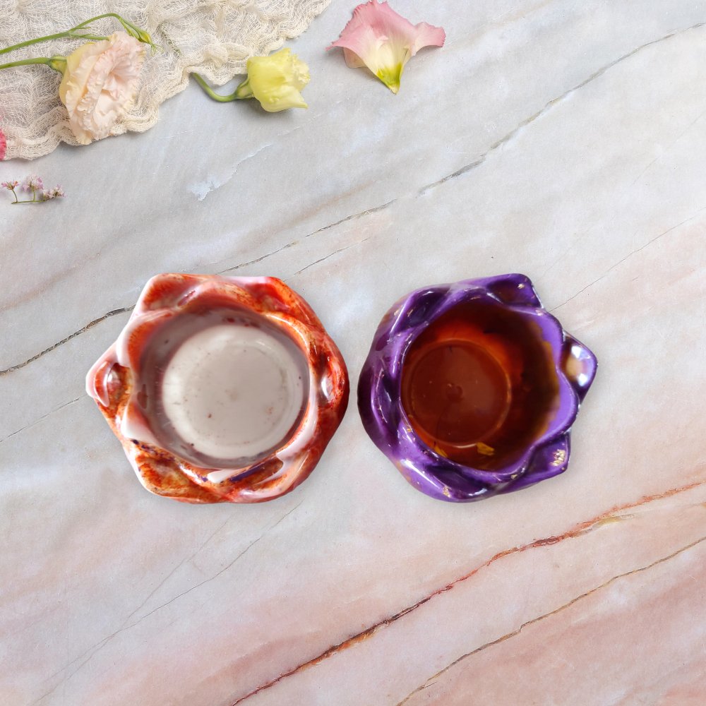 Resin Candle Holders (Set of 2) - Kreate- Candles & Holders