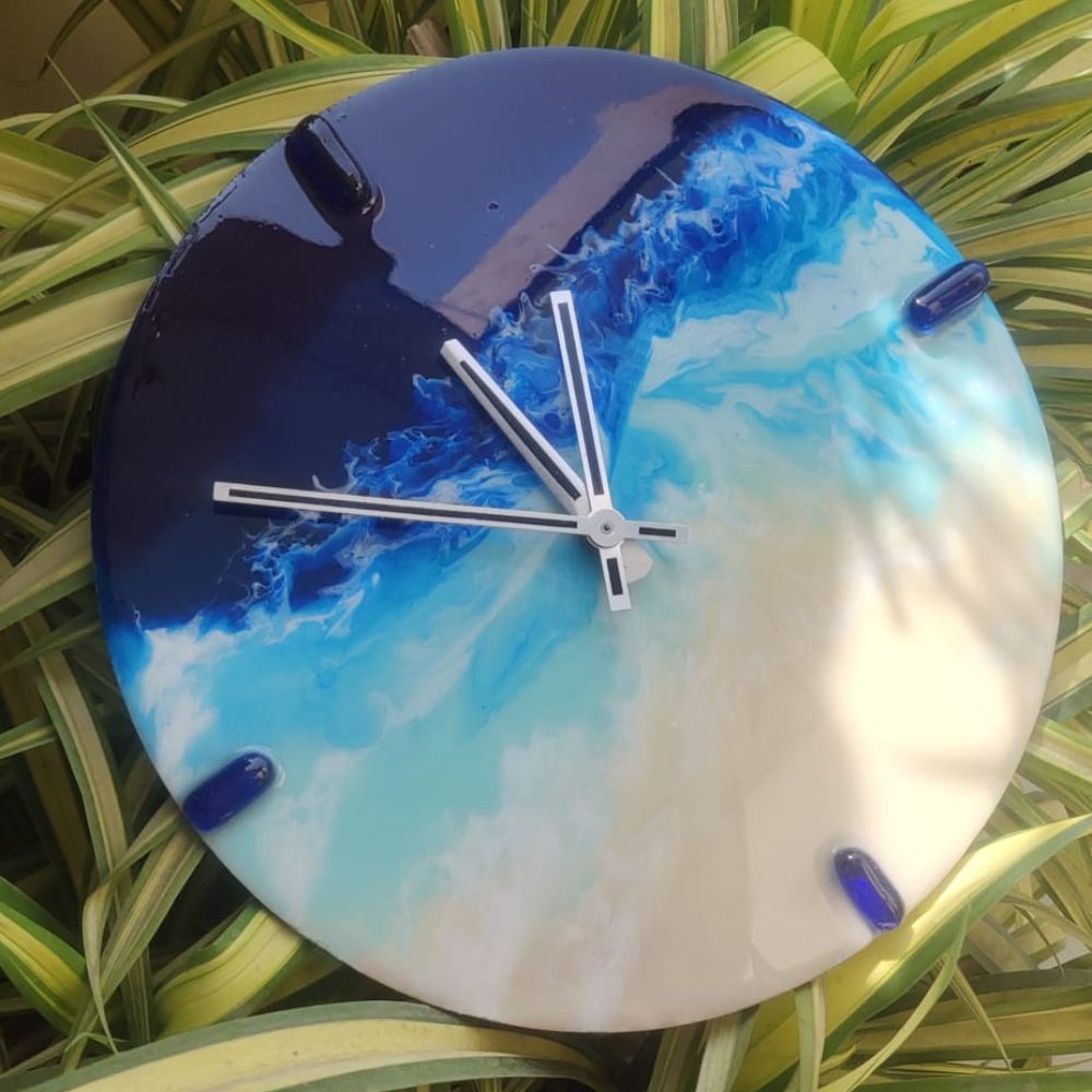 Resin Clock Beach Theme - Kreate- Wall Decor