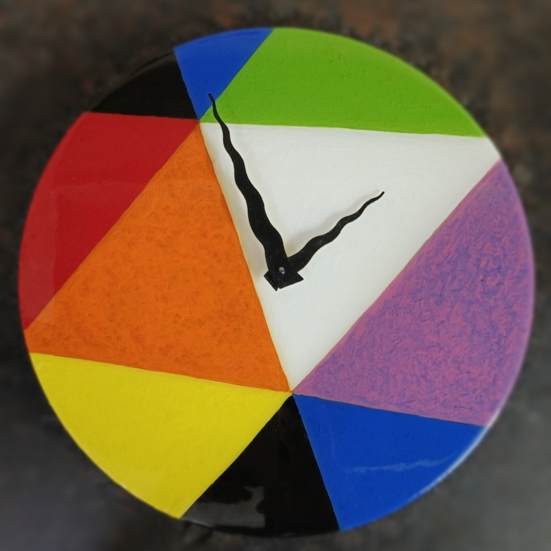 Resin Hand Painted Clock - Kreate- Wall Decor